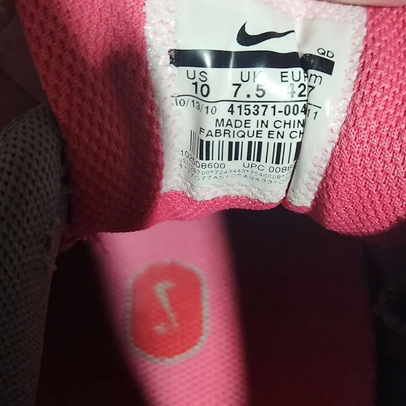 Nike Womens Gray Pink Mesh Flywire Sneakers Size US 10 - Picture 4 of 10